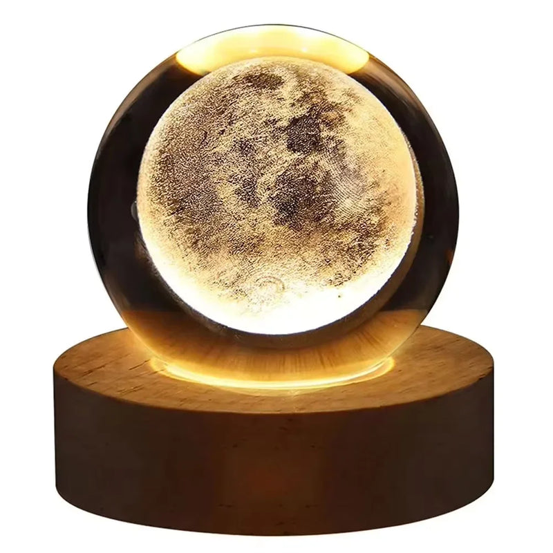 6cm Night Light Milky Way Galaxy Solar System Crystal Ball Children Night Lamp Bedroom Ambient LED Light Creative Gift Decor