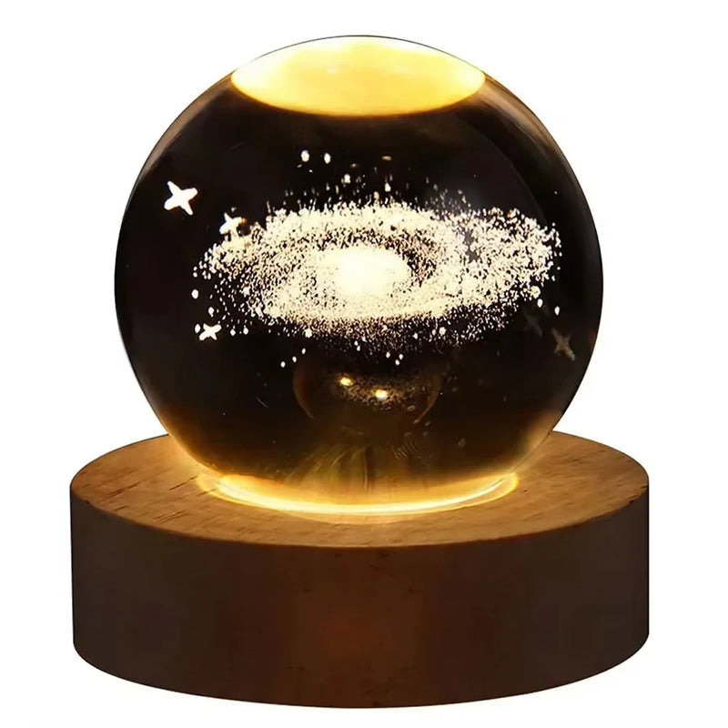 6cm Night Light Milky Way Galaxy Solar System Crystal Ball Children Night Lamp Bedroom Ambient LED Light Creative Gift Decor